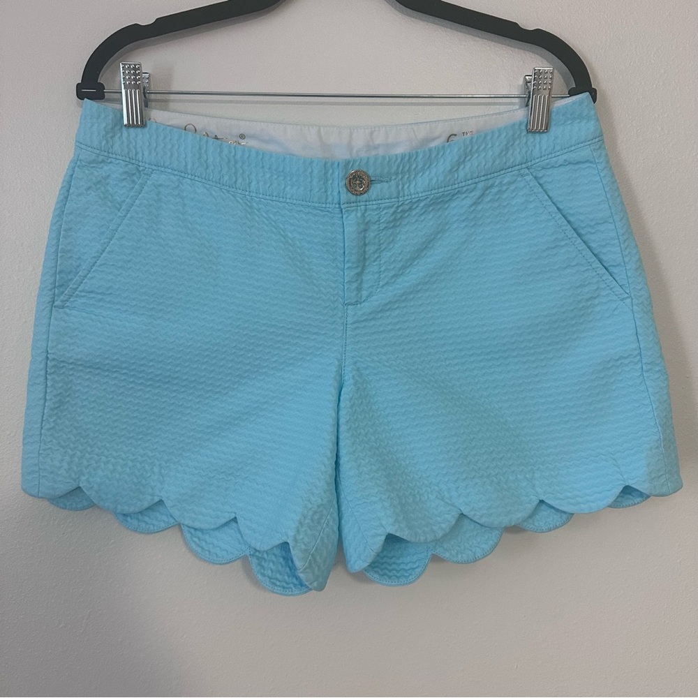 Lily Pulitzer Buttercup Scallop Hem 5” Shorts Baby Blue